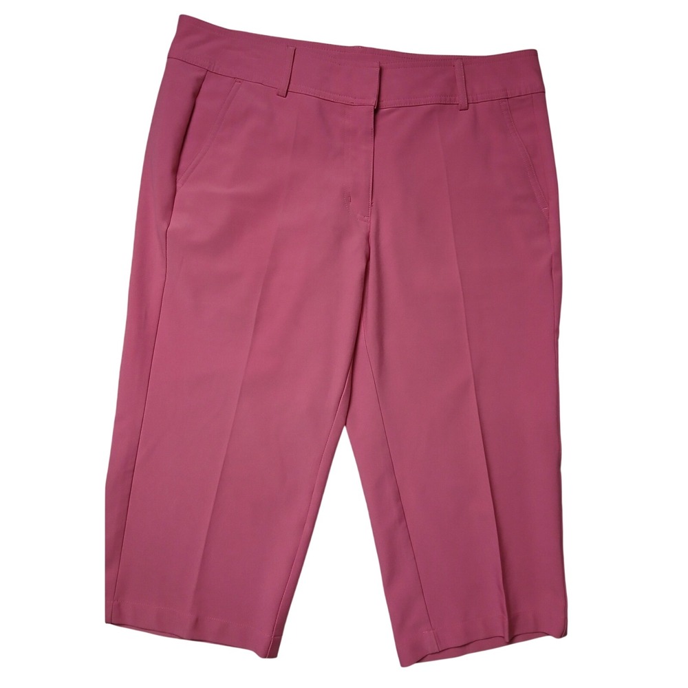 Pebble Beach Dry-Luxe Performance Pink Golf‎ Capri Womens 12 Bermuda Stretch